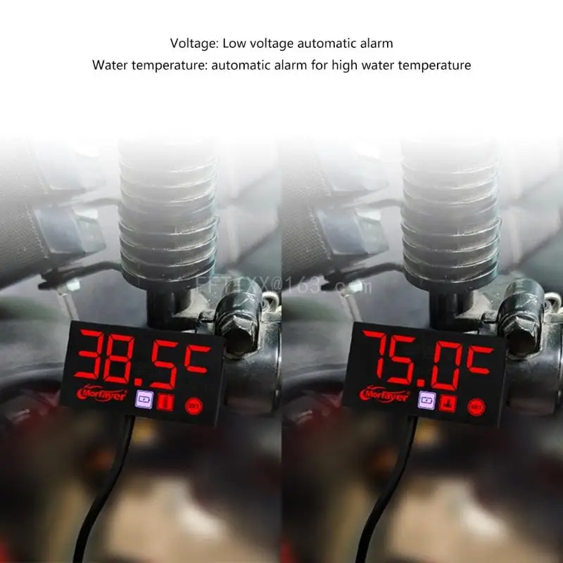 12V Motorcycles Digital Clock Voltmeter Thermometer Motorcycles Accessory Electronic Meter Waterproof