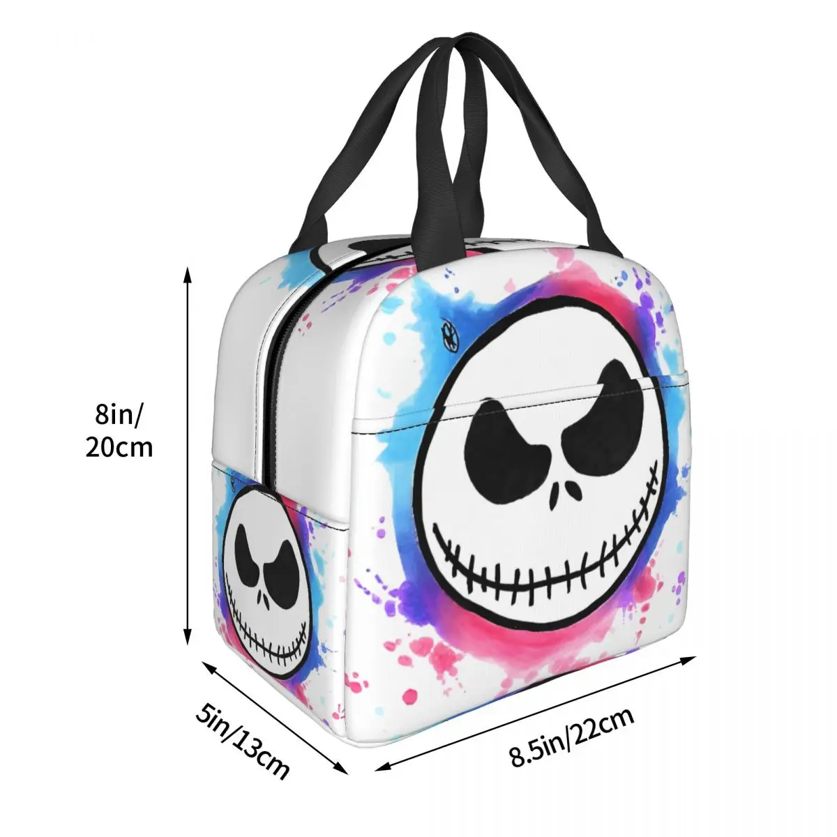 Halloween Jack Face Skull Insulated Lunch Bags borsa termica Lunch Container Tote Lunch Box ad alta capacità Girl Boy Beach Outdoor