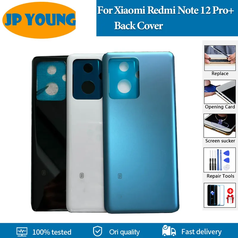 High quality Glass Battery Back Cover For Xiaomi Redmi Note 12 Pro+ Back Door Rear Case For Redmi Note 12 Pro Plus Replacement