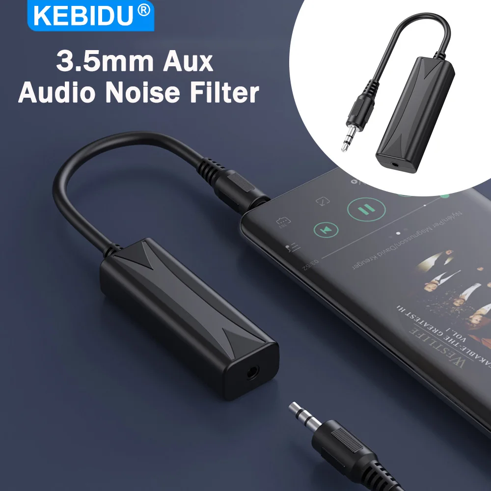 Filtro de Ruido de Audio de 3.5mm, Aislador de Ruido de Bucle de Tierra para Altavoces Auxiliares, para Sistemas de Música Estéreo de Automóvil, Accesorios para Amplificadores Domésticos