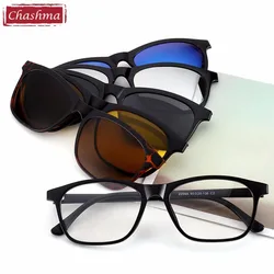Chashma Brand Clip Sun Glasses Optical Glasses Frame with Clip Polarized Sunglasses for Women and Men Magnetic Glasses