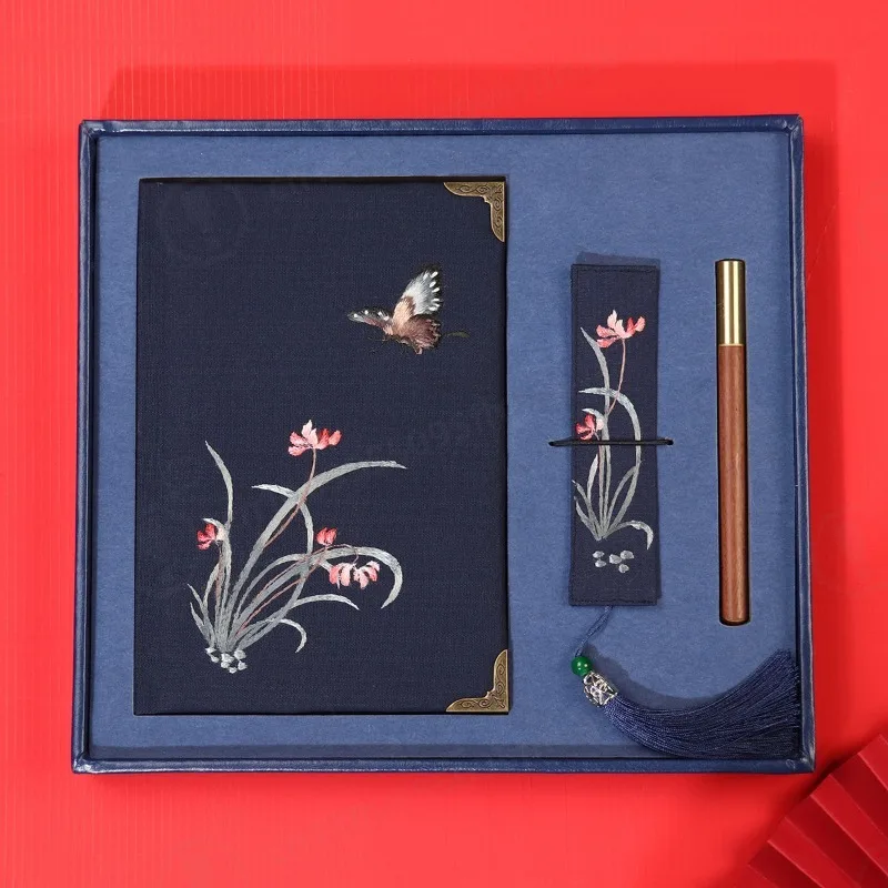 Vintage Chinese Style Embroidery Notebook Cloth Cover Classical Journal Planner Gift For Teacher Daily Writing