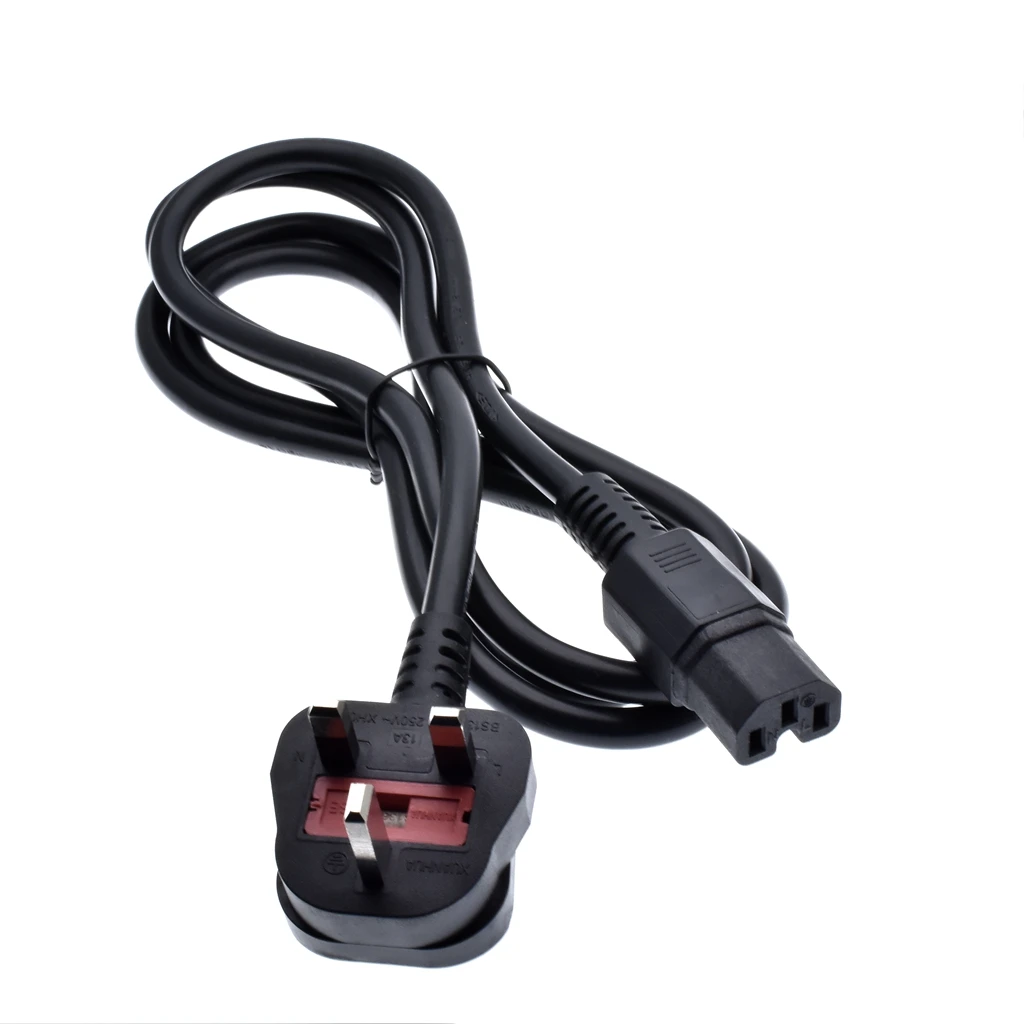 UK BS1363 Plug to IEC320 C15 Power Cable Kettle Lead With Fuse Singapore Malaysia Electrical PDU UPS Power Cord 3G1.5mm Wire
