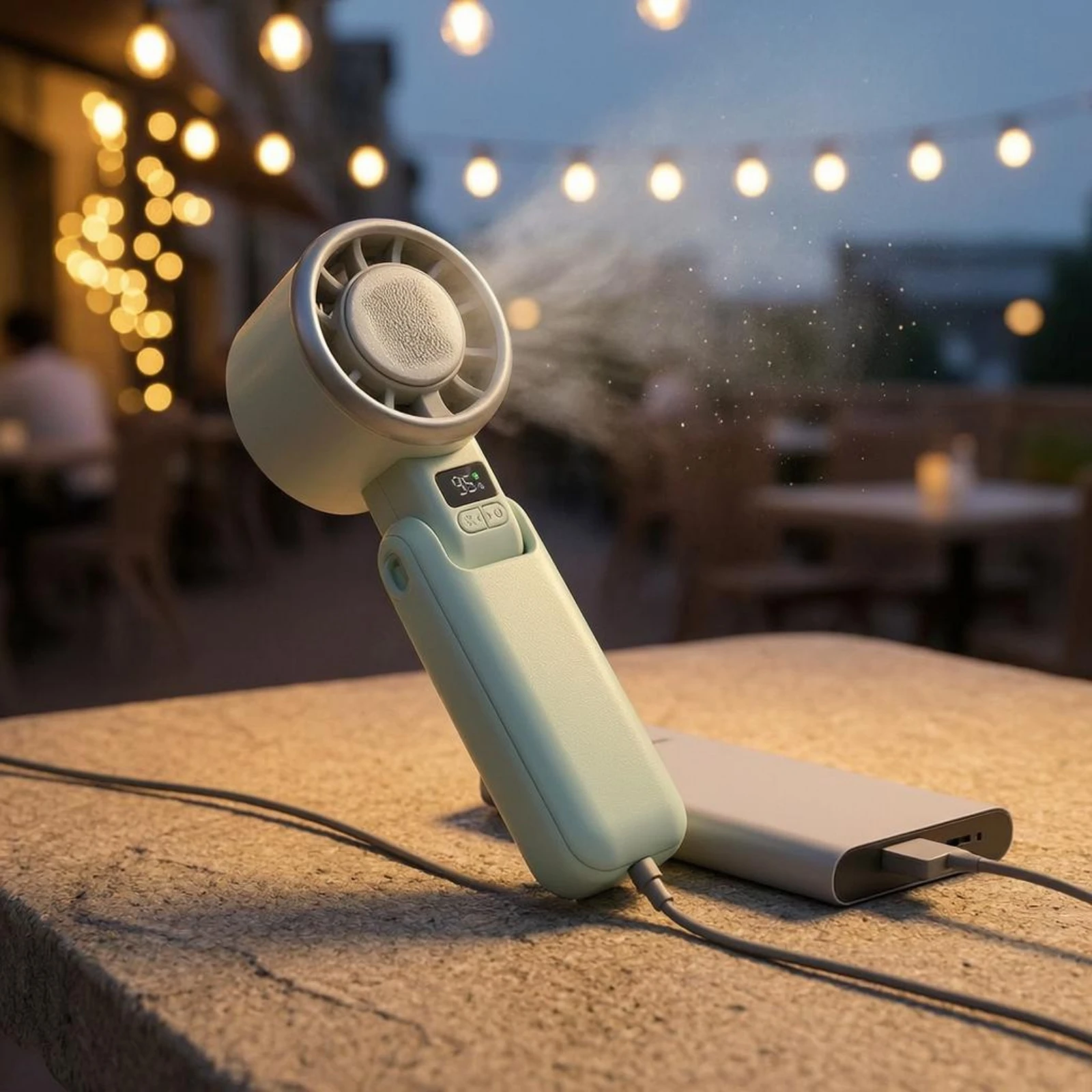 Portable Handheld Fan Adjustable Joint Ice Cooling Fan Hanging Point Instant Cool