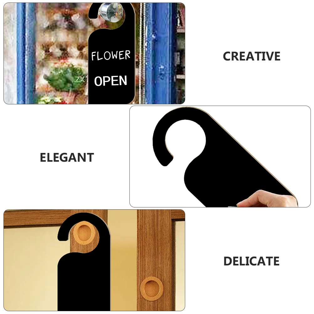 

6pcs Wooden Sign Plaque Double Sided Door Hanging Pendant for Front Door Shop Window Elegant