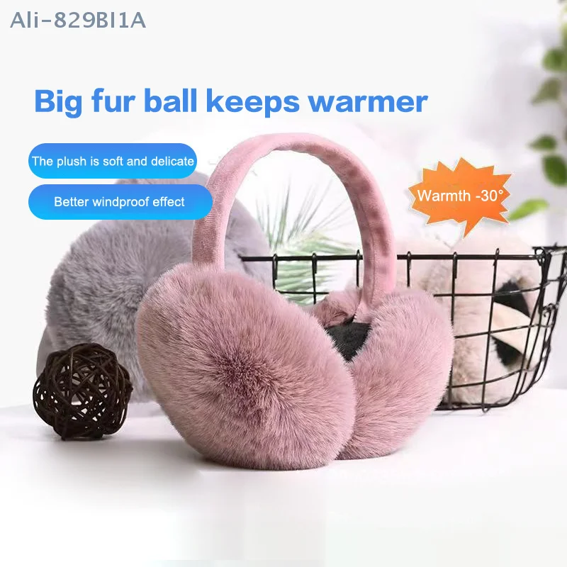 

Fashion Plush Ear Muffs Foldable Thicken Wool Ear Cover For Women Men Winter Warm Suede Earflap Outdoor Cold Protection Earmuffs