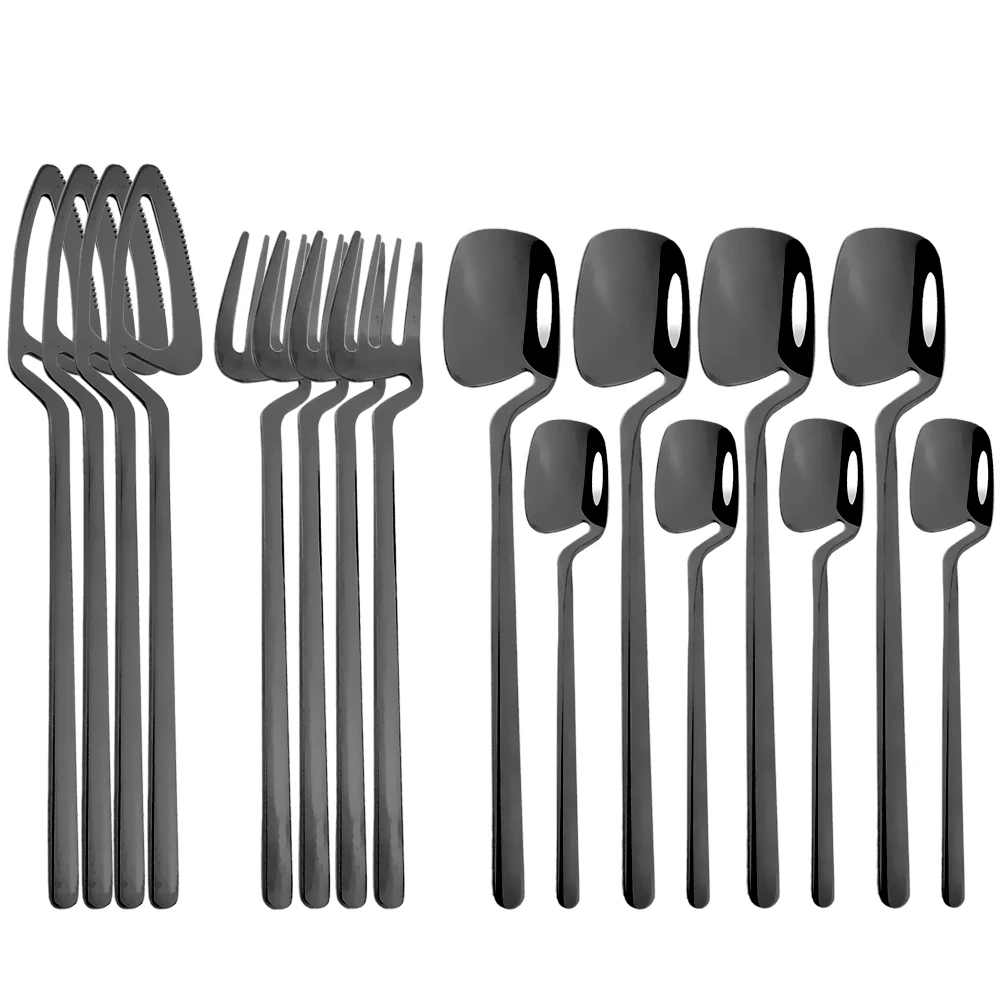 

JANKNG 20Pcs Tableware Sets Stainless Steel Dinnerware Fork Flatware Kitchen Dinner Knife Fork Spoon Cutlery Set