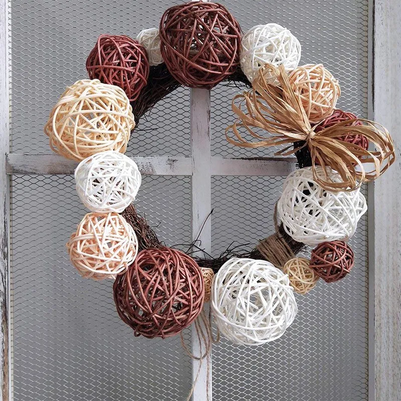 63 stks/partij Gemengde 3 Kleuren Rotan Ballen Vaas Vulstoffen Voor Bruiloft Kerst, Diverse Drie Grootte (3 Cm/5 Cm/7 Cm)