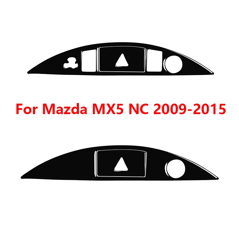 

For Mazda MX5 Miata 2009-2015 Black Plastic Accessories Car Interior Emergency Llight Panel Trim Sticker Decoration