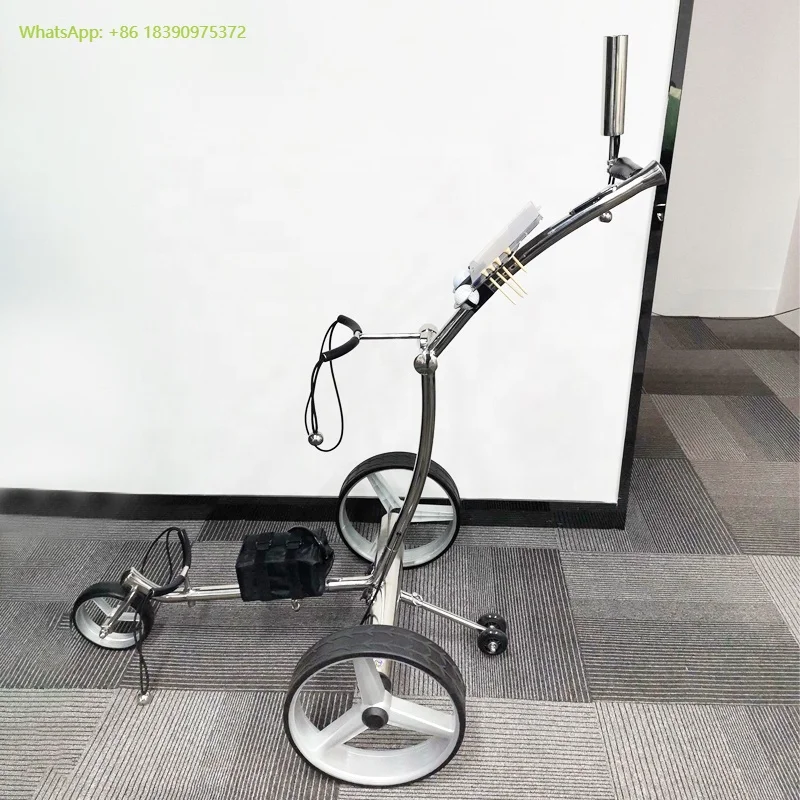 

Dericsson Golf Cart Electric Golf Trolley Remote Control Three-wheeled Push Golf Bag Cart Umbrella Rack