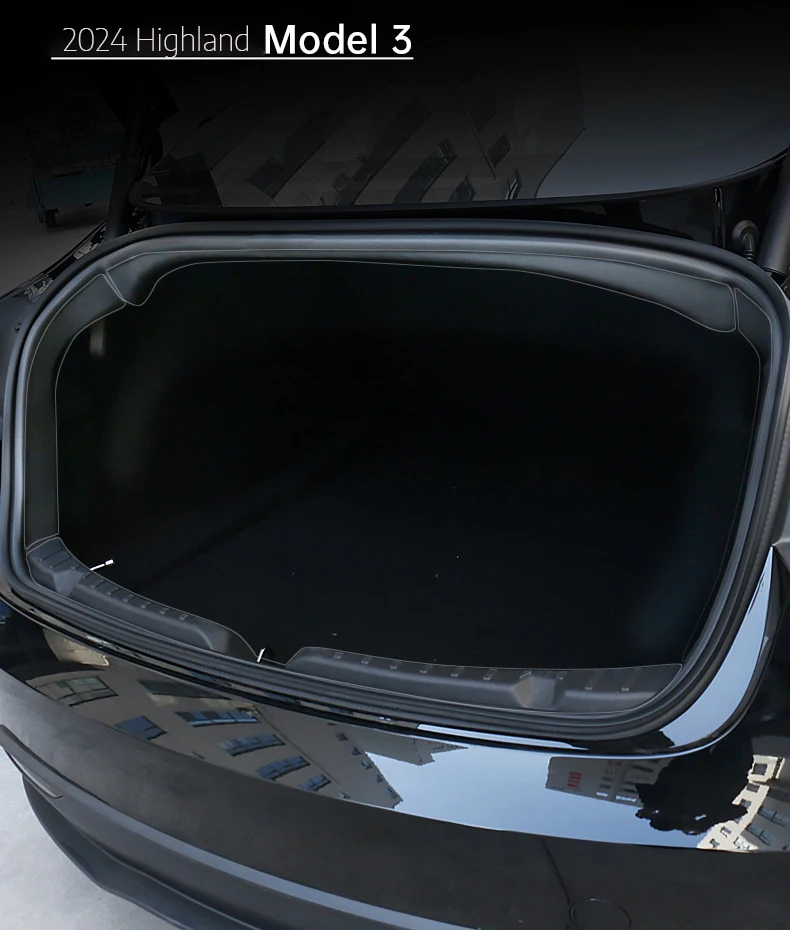 For Tesla Model 3 2024 highland Trunk Sills Plate Cover Boot Loading Protector Full Coverage Cargo Dirty-proof  TPE Trims