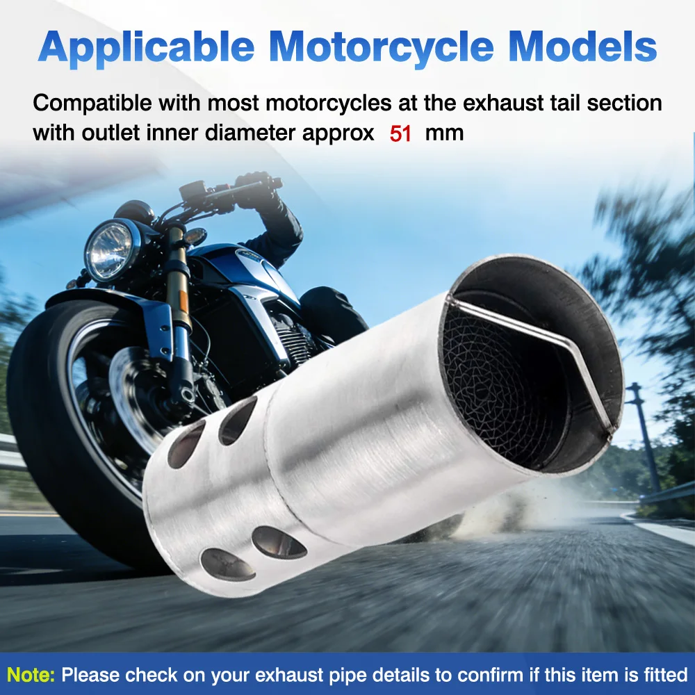 

Universal 51 mm Inner Diameter / 125 mm Length Motorcycle Exhaust DB Killer Insert For most motorcycles Motorcycle Accessories