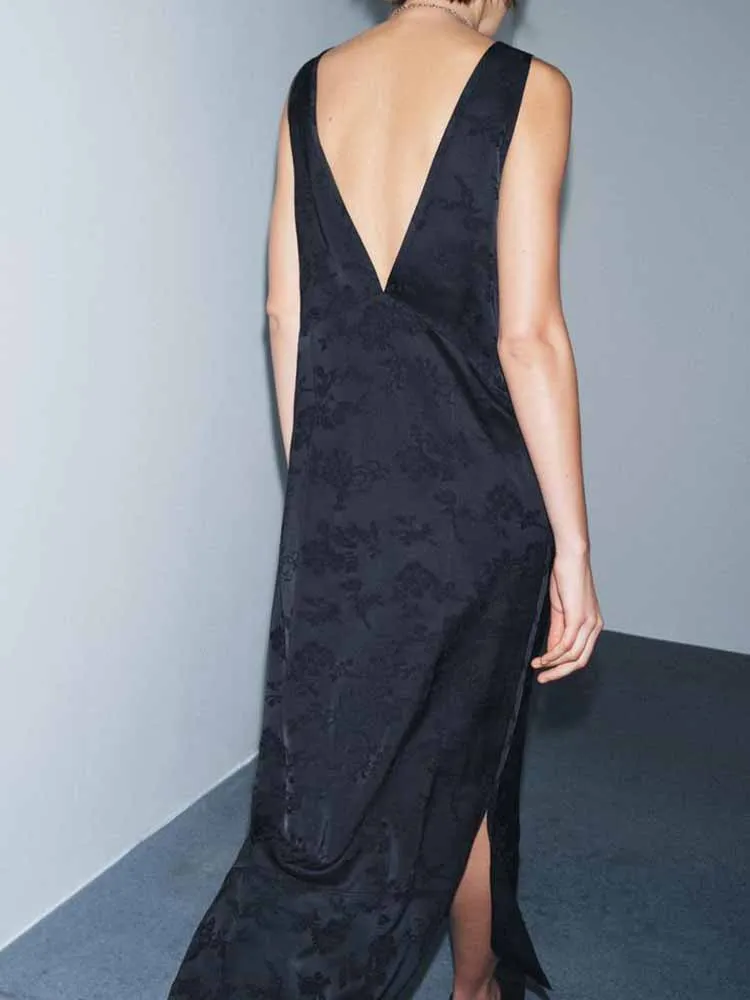 유럽과 미국 스타일의 겨울 신상 여성 의류 다용도 멜빵 자카드 미디 드레스