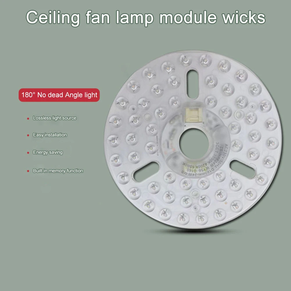 3.9/4.9/6.2 Inch Dimmable Ceiling Fan Light Retrofit Kit 110/220V Ceiling Fan Light Replacement Panel Pendant Light Round Panel