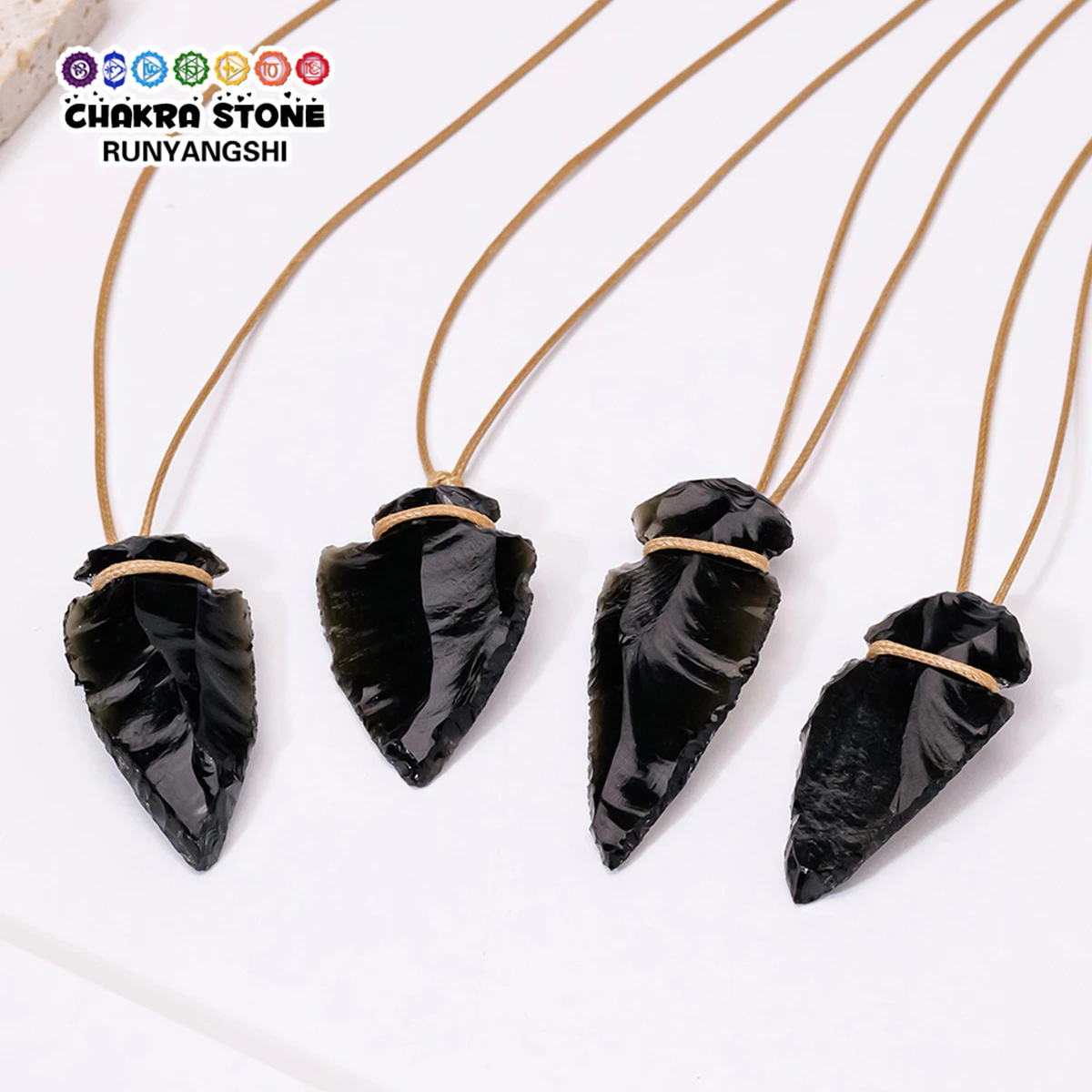 1PC Handmade Natural Obsidian Arrow Model Hanging Ornament Car New Style DIY Festive Gift for Christmas Halloween
