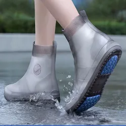 New rain shoe covers silicone rain boots waterproof shoe covers outdoor rain boots high tube thickened anti-slip