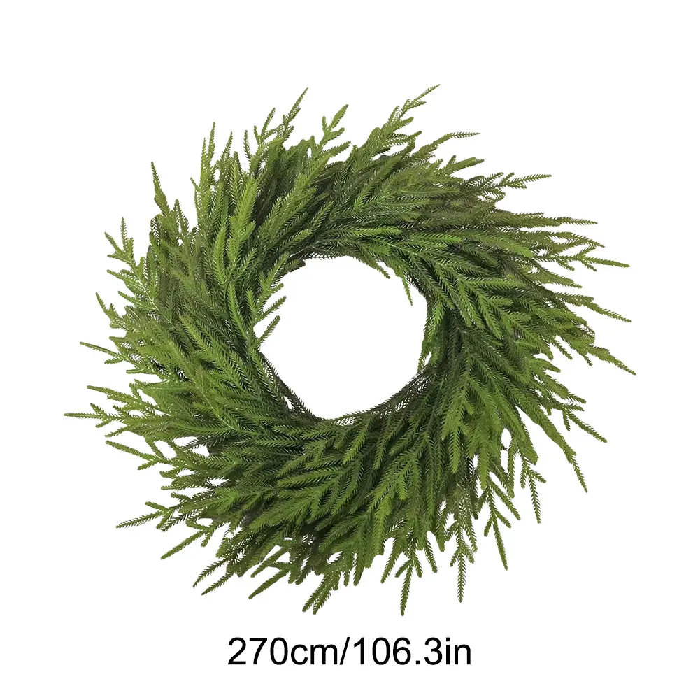 Artificial Norfolk Pine Garland Faux Cedar Garland Christmas Greenery Garland Christmas Decorations for Mantle Stairs Fireplace