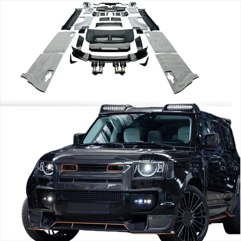 Factory PriceMSY Style Dry Carbon Fiber Wide Body Kit for  Defender 110 Fenders Front Bumper Rear Bumper