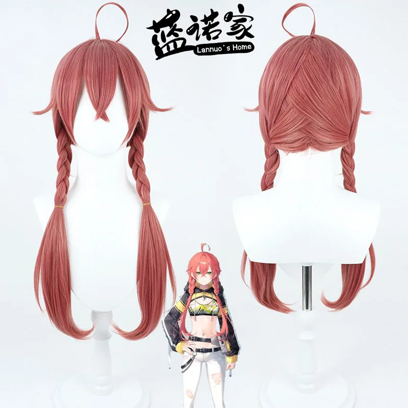

NIJISANJI Virtual YouTube Akari Shishido Cos Cosplay Wig Halloween Party Prop Synthetic Hair Heat Resistant Fiber + Wig Cap