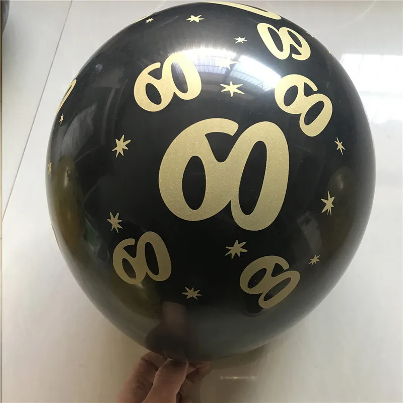Black Gold 12inch 18 30 40 50 60 Year Old Latex Balloons Adult 30th 40th 50th 60th Birthday Party Anniversary Wedding Supplies