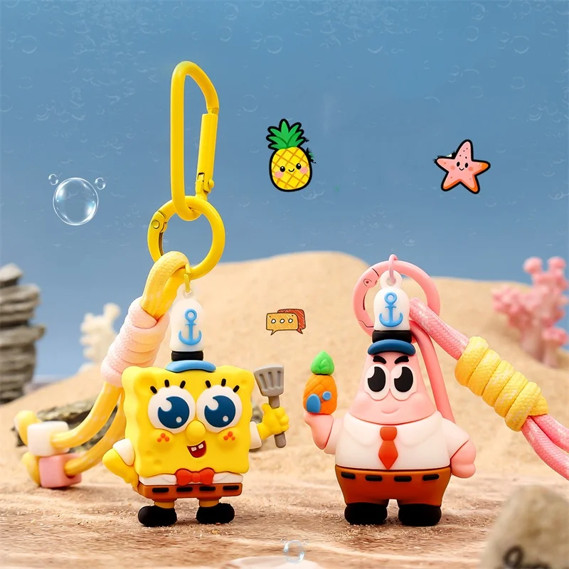 New Pop Mart SpongeBob SquarePants Good Friends Series Keychain Kawaii Girl Birthday Gift