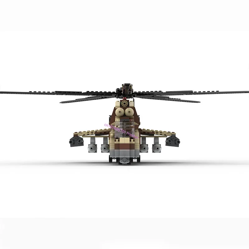 873PCS WW2 Military MOC Mi-24 HIND large helicopter gunship Model creative ideas high-tech ChildrenToy Gift Fighter Plane Blocks