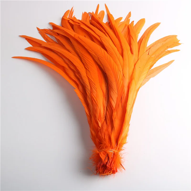 Wholesale 50pcs Natural Cock Tail Feathers 25-40cm / 10-16inch Clothing Decoration Stage Performance Rooster Tail Feathers Plume