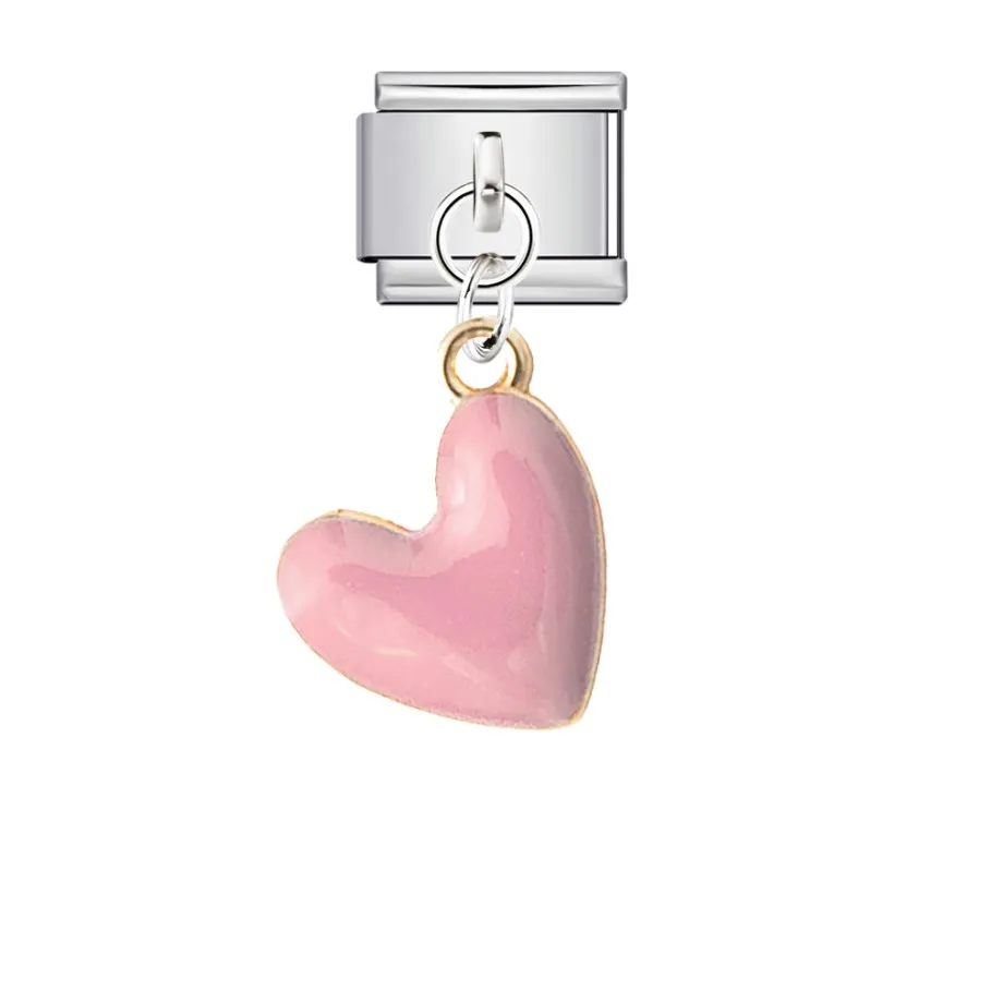 Y2k Mädchenhaftes Niedliches Rosa Rot Schwarz Weißes Herz-Anhänger Italienischer Charm Passend für 9mm Gliederarmband aus Edelstahl Schmuckperlen DIY Herstellung – Detail 4