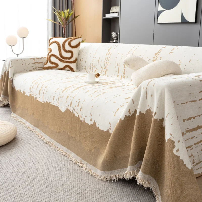 Bohemia Style Chenille Sofa Cover Tassel All Seasons Sofa Slipcovers Anti-cat Scratch All-inclusive Couch Towel Picnic Mat