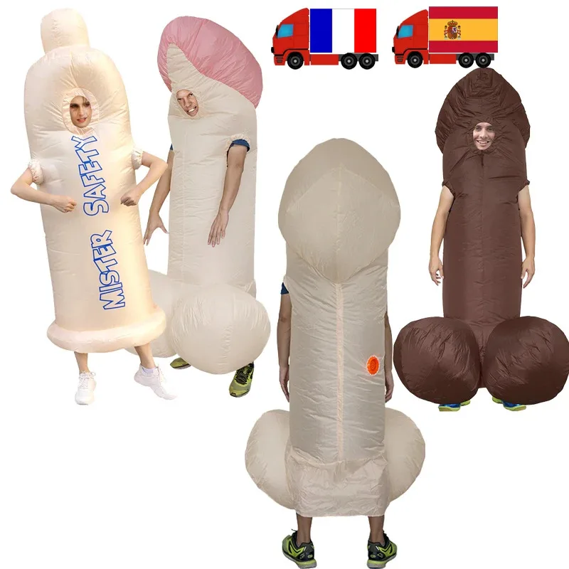 Disfraces de fiesta de Halloween disfraces de pene inflables divertidos y sexis condones protectores de seguridad Willy disfraces bajos de cuerpo completo