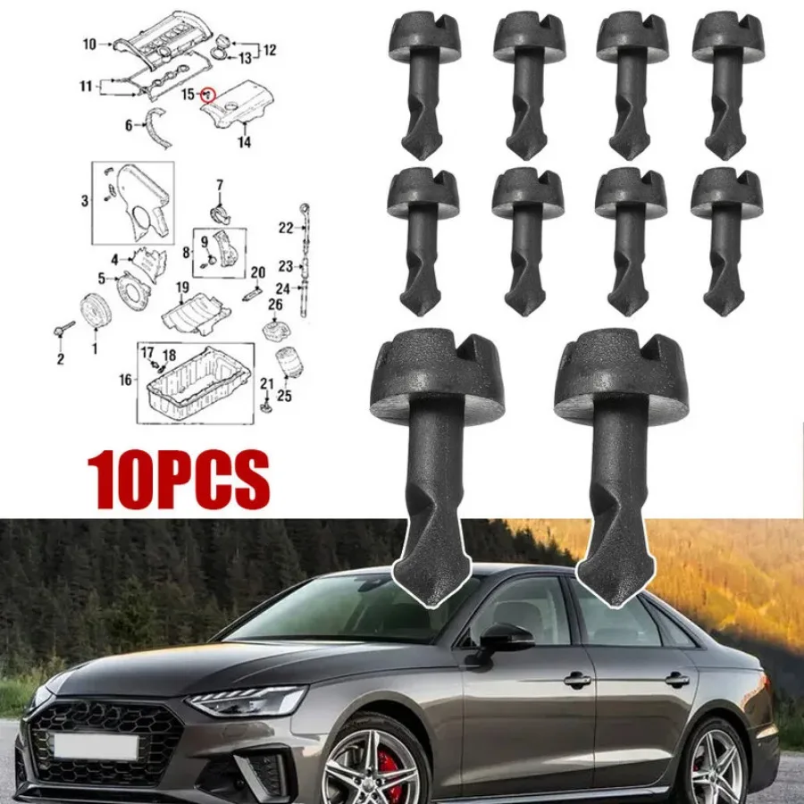 

10x Car Engine Cover Cylinder Head Clips N90642001 Lock Pin Screw Sealing Stud Clip Fastener Car Accessories for Audi A4 A6 A8