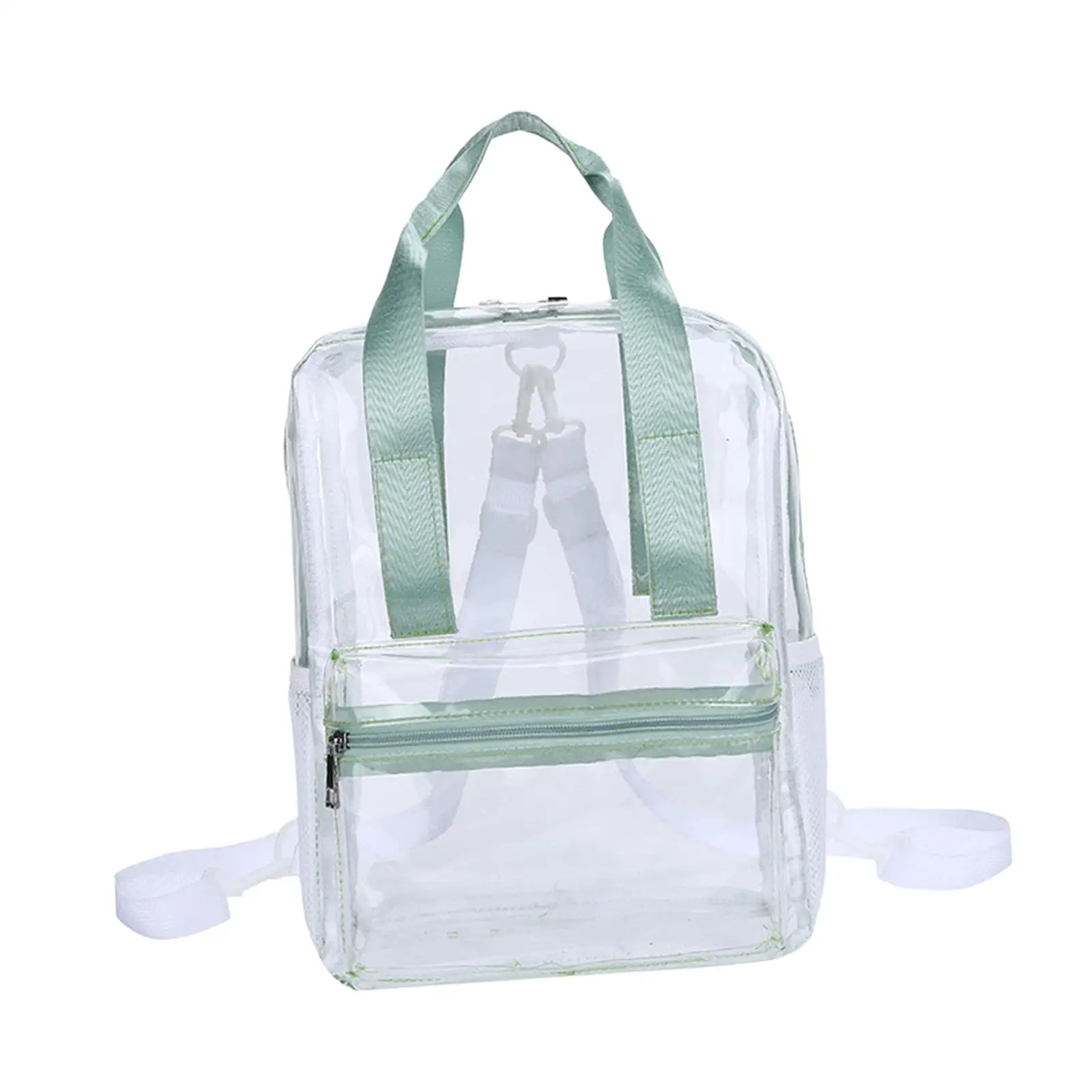 Mochila PVC transparente para acampar e caminhar, saco escolar claro, saco traseiro