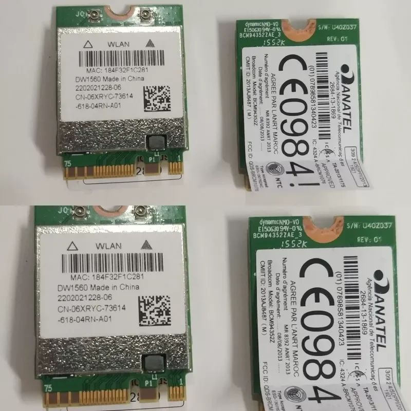 for Broadcom BCM94352Z DW1560 Wireless Network Card Bluetooth WiFi Adapter for Apple Mac Notebook Desktop PC Black Gigabit