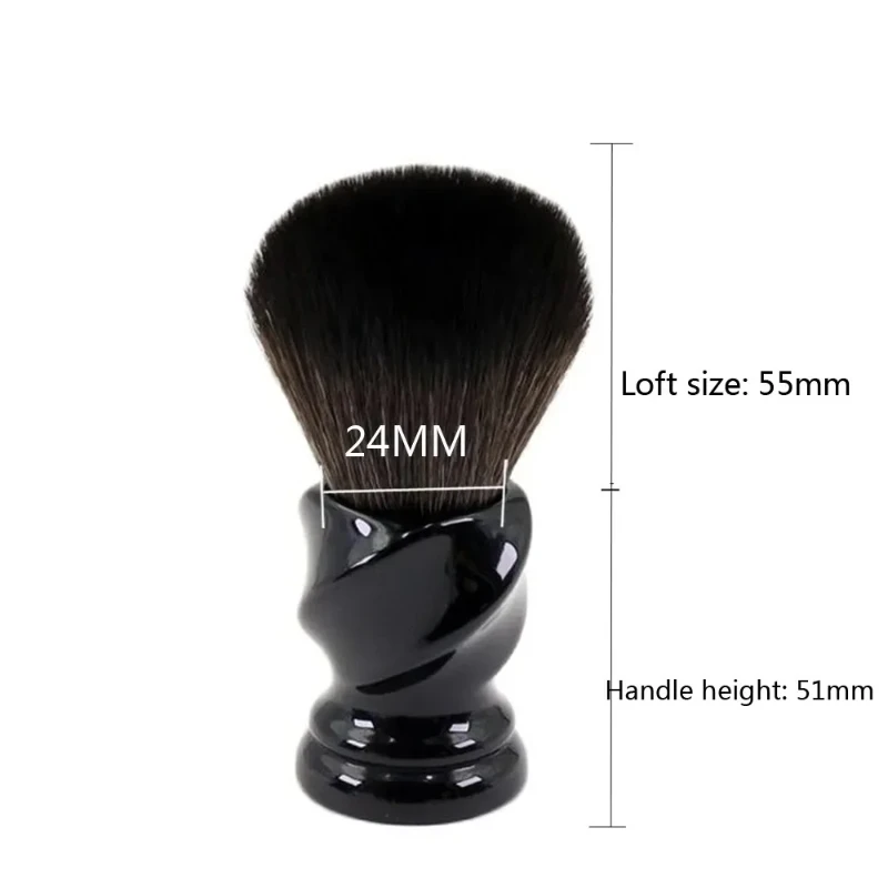 YAQI High Quality TWIST 24mm Synthetic Hair Resin Handle Men Wet Shaving Brush And Face Cleanliness Shaving Soap For Mens
