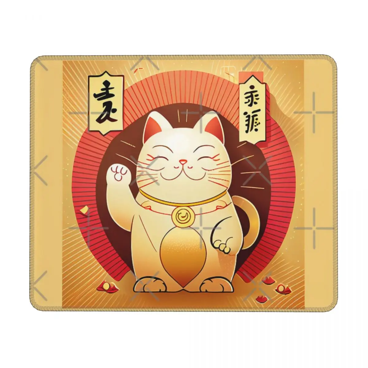 Maneki Neko Cat Of Luck And Fortune Yellow Rubber Keyboard Pads