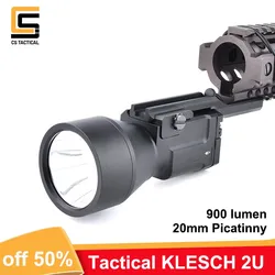 900Lumens KLESCH 2U Flashlight K1 K1S KLESCH-2P Bright LED White Light WADSN Tactical Scout Lamp with 20mm Rail Extend Mount