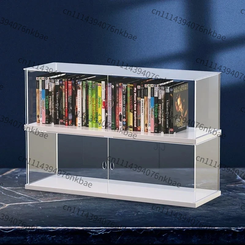 Stackable Clear Acrylic CD DVD Storage Box, Jewel Case Organizer Holder for Small Books, Booklets & Video Game Cases