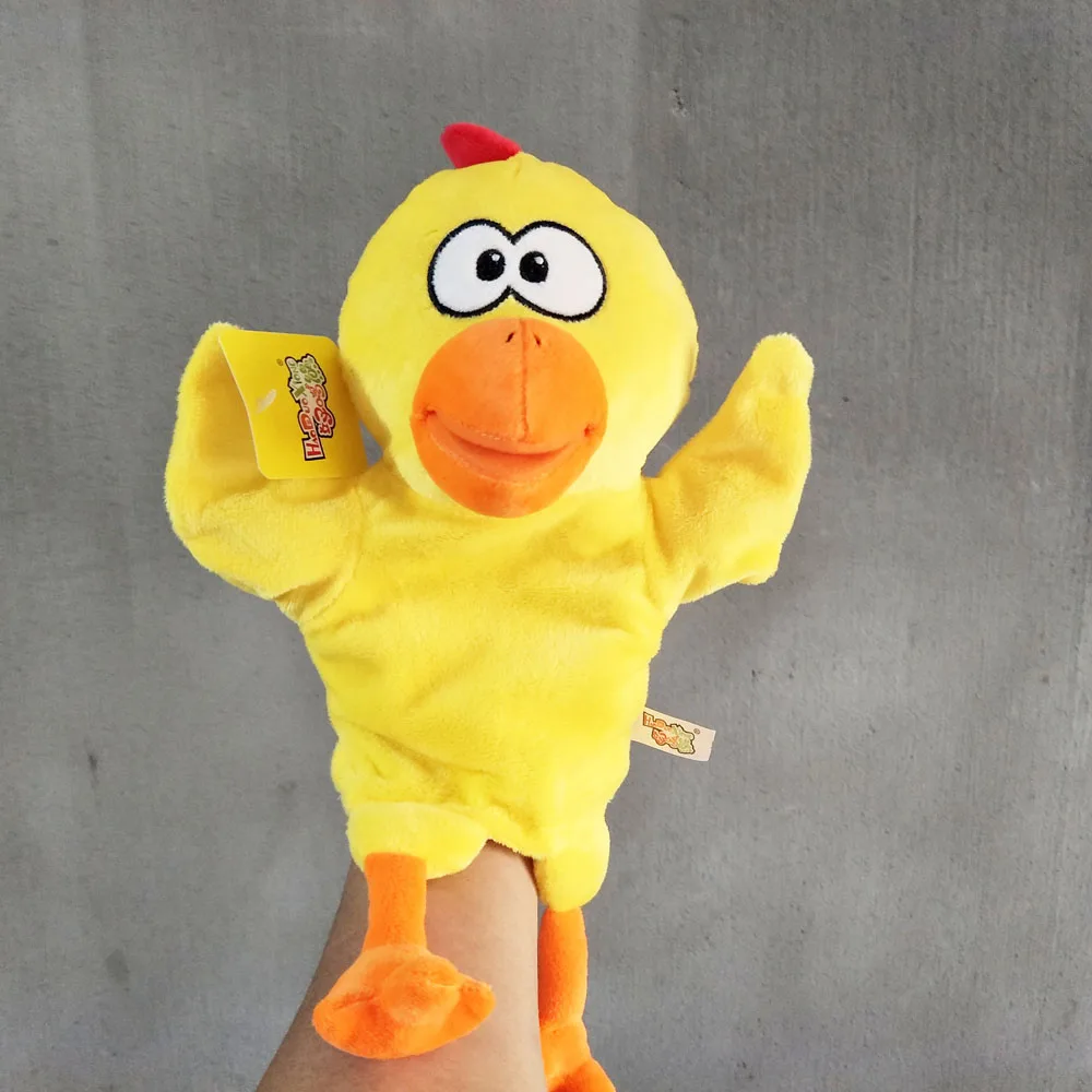 Children Yellow Chicken Hand Puppet Plush Toy For Kid Gift