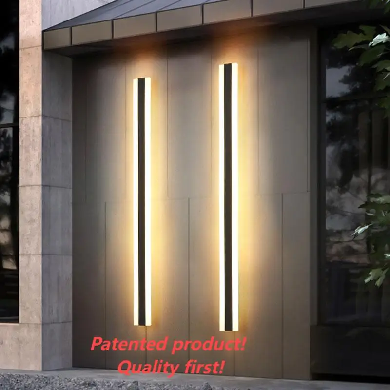 LEDNordic minimalist style outdoor waterproof IP65 acrylic wall lamp, corridor light bedroom, villa courtyard long wall lamp