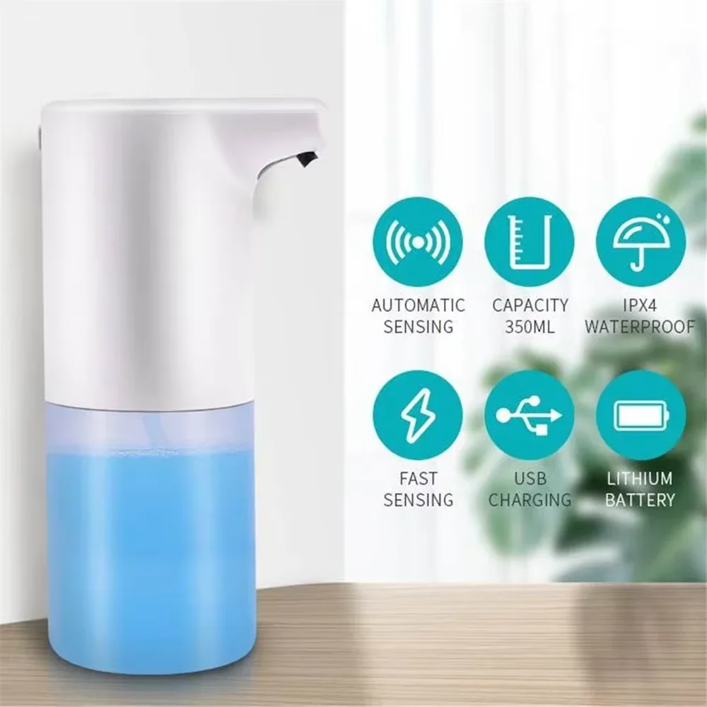Rechargeable Touchless Hand Washing 550ml Smart Infrared Sensor Foaming Automatic Soap Alcohol Liquid Spray Dispenser