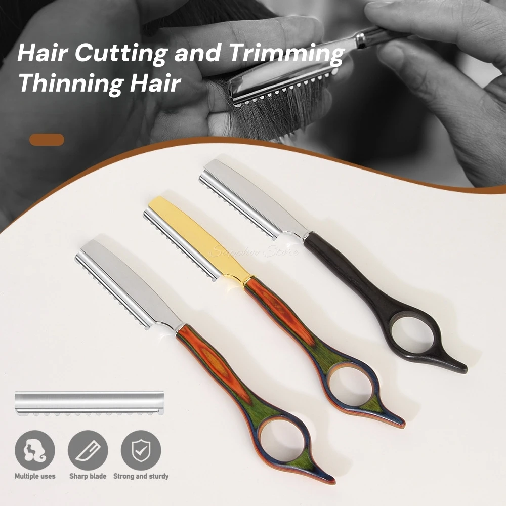 Men's Professional Barber Straight Knife Zinc Alloy Safety Razor Anti-Slip Grip Hairstyle Beard Salonl Hair Cutting And Trimming