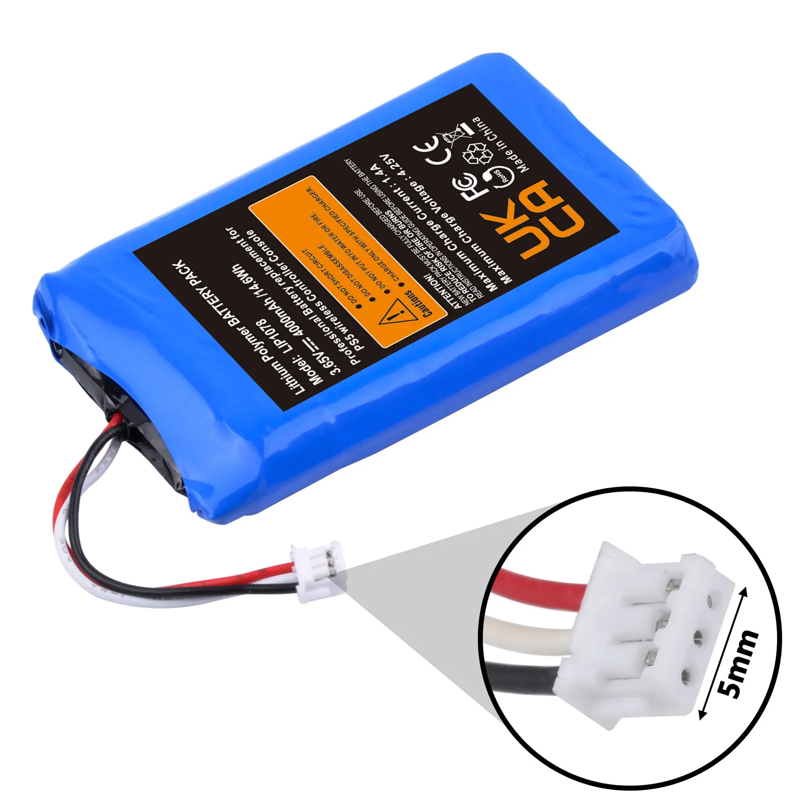 Bateria-PS5 컨트롤러 대용량 배터리 4000mAH, 플레이스테이션 5 게임패드