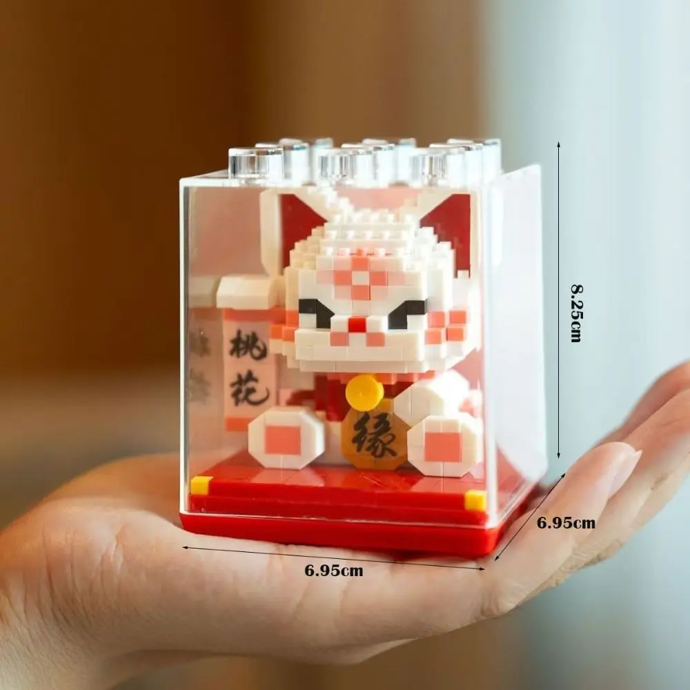 ABS Lucky Cat Figura Building Block Capodanno cinese 3D Micro blocchi di particelle Set Animali del fumetto Muro di mattoni Giocattoli Giocattoli di Capodanno