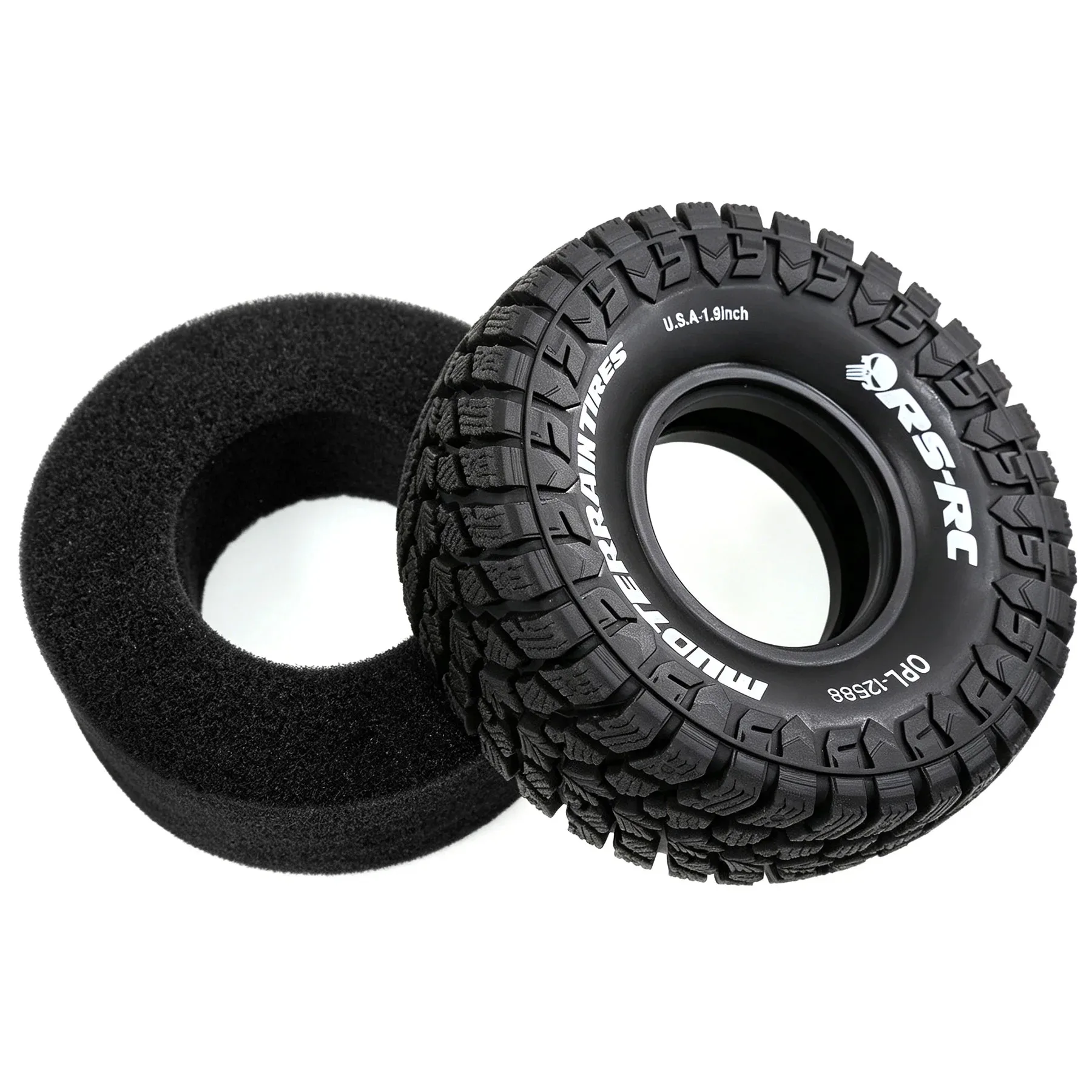 4Pcs 1.9 Inch Mud Slingers Grappler Tires High Clearance Rubber Tyres for 1/10 TRX4 SCX10 MST Jimny Tamiya CC01 RC Crawler