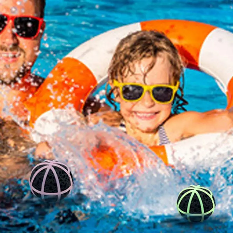 Sfere d'acqua in silicone 6X Sfere di spugna ricaricabili in silicone per imbottigliare Giochi di lotta Forniture per giochi in piscina Divertimento attività all'aperto