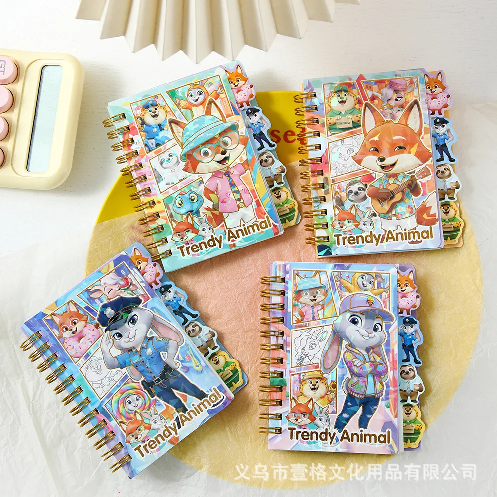 1 قطعة لمجموعة دفتر Zootopia الثقافية والإبداعية البرنز لفائف اليد دفتر الأستاذ الصغير المحمولة الكرتون جيب المفكرة دفتر