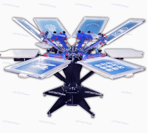 

8 Color Sportswear Octopus Screen Printing Machine with Micro Registration Hand Type Screen Printer with Side Clamp