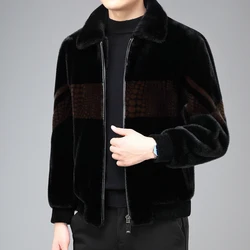 Winter Coats for Men Mens Faux Fur Coat 2024 Square Collar Winter Jacket Business Thickened Coat