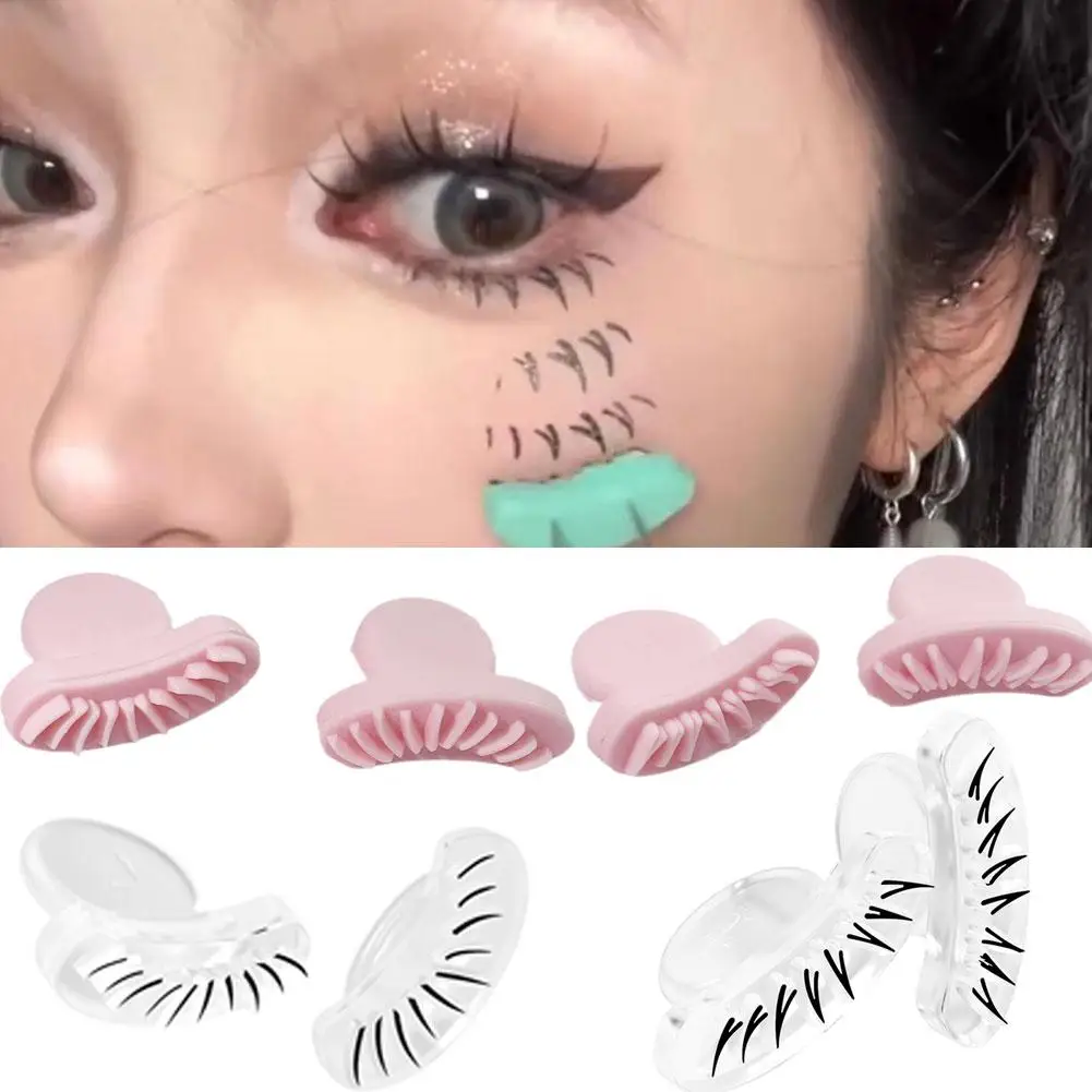 Kit de carimbo de silicone para cílios postiços, clusters Lower Lash, ferramenta realista, selo estilo, várias extensões, A6V6