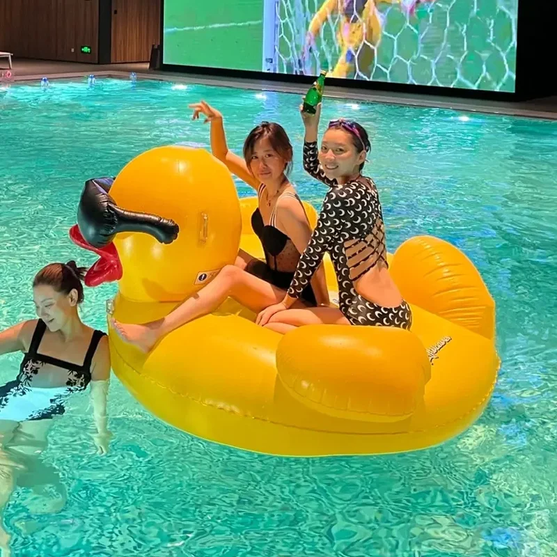 Yellow Duck Water Mount Inflatable Swimming Pool Floating Bed Toy Little Duck Little Yellow Duck Swimming Ring Adult Children